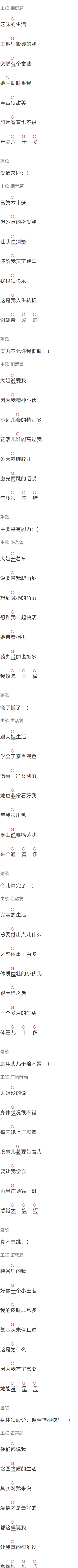 老虎《富婆之歌》吉他谱C调_1