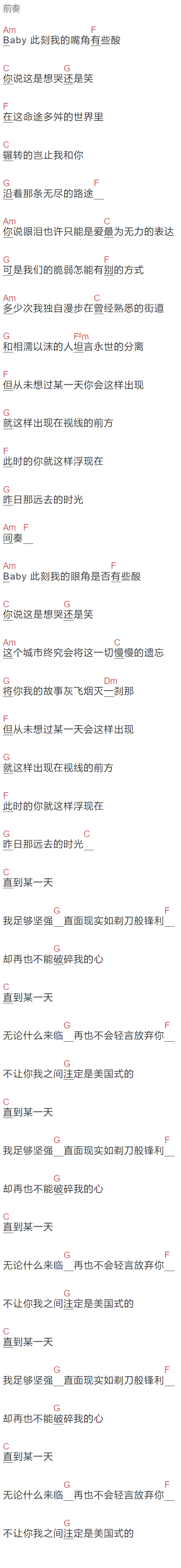 声音玩具《你的城市》吉他谱C调和弦谱(txt)1
