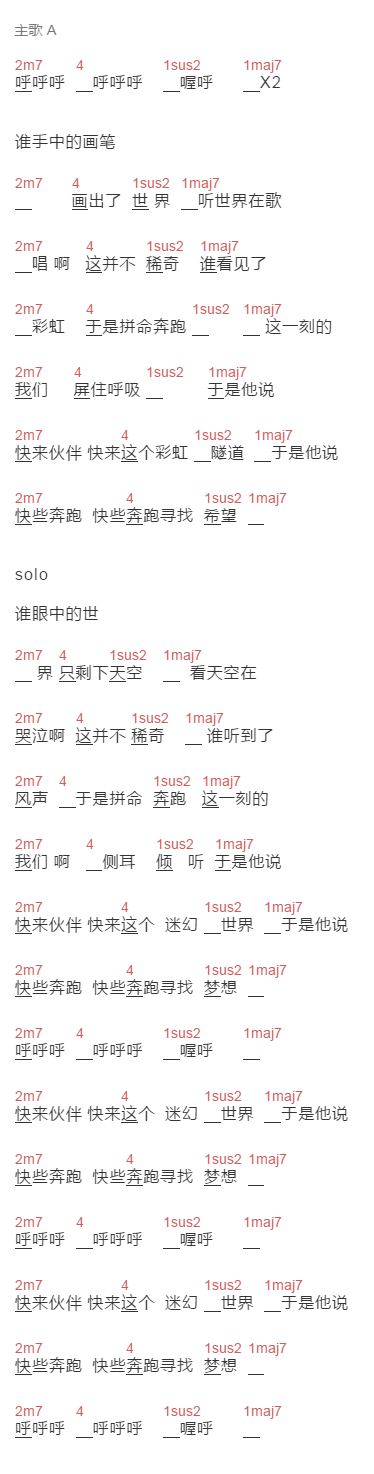 不可撤销《迷幻世界》吉他谱C调_1