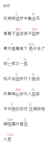 爱写歌的小田,傲七爷《第一百零一首诗》吉他谱C调和弦谱(txt)1