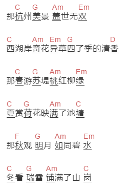 张云雷《白蛇传》吉他谱C调和弦谱(txt)1