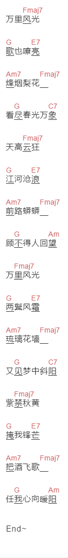 谭维维《城》吉他谱C调和弦谱(txt)1