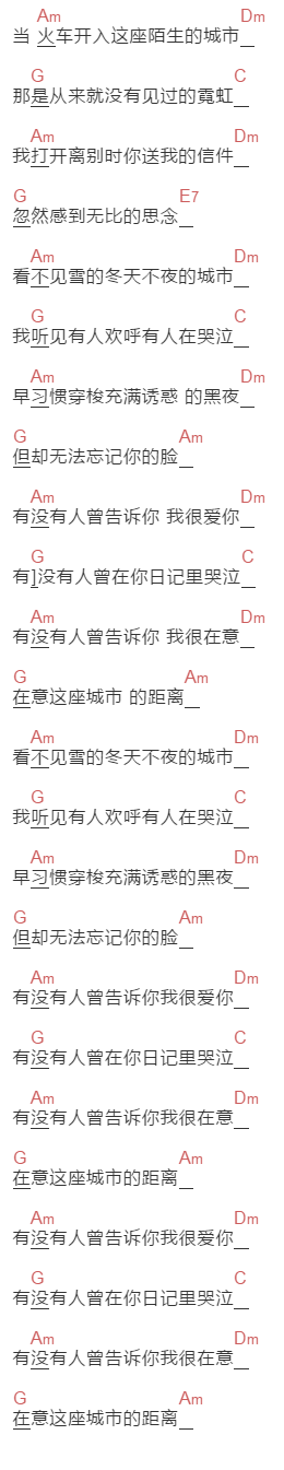陈楚生《有没有人告诉我》吉他谱C调和弦谱(txt)1