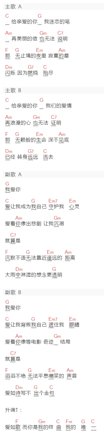 苏打绿《少年维特的烦恼》吉他谱C调和弦谱(txt)1