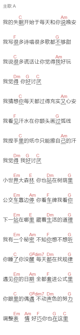 三四ve《那就是我》吉他谱C调和弦谱(txt)1