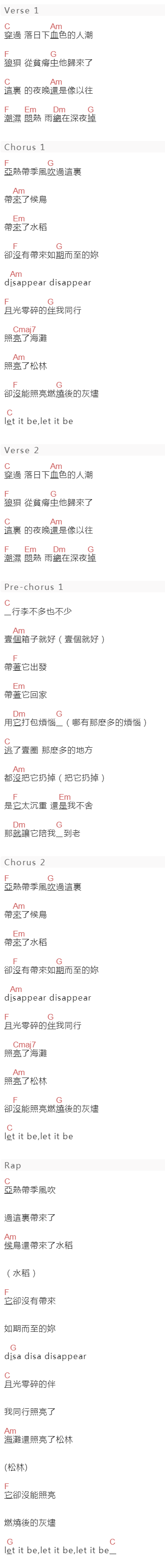 Royster Lee《卡农的旅途》吉他谱C调和弦谱(txt)1