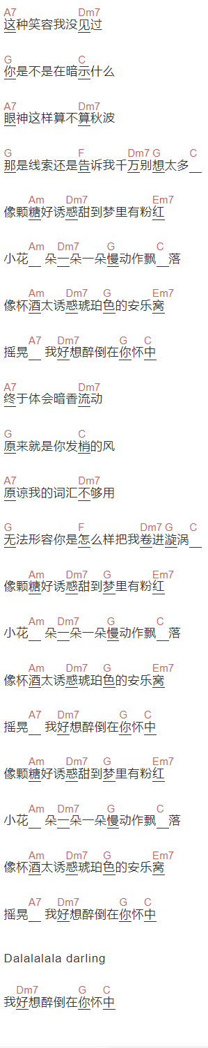 林宥嘉《诱》吉他谱C调和弦谱(txt)1