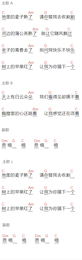 赵照《老子》吉他谱C调和弦谱(txt)1