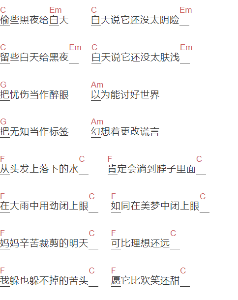七八点乐队《幸福》吉他谱C调和弦谱(txt)1