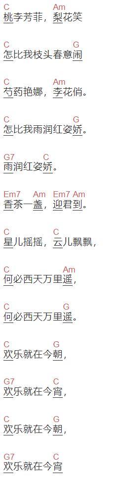 吴静《何必西天万里遥》吉他谱C调和弦谱(txt)1
