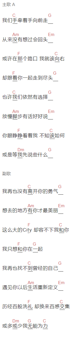 《等我先说》吉他谱C调和弦谱(txt)1
