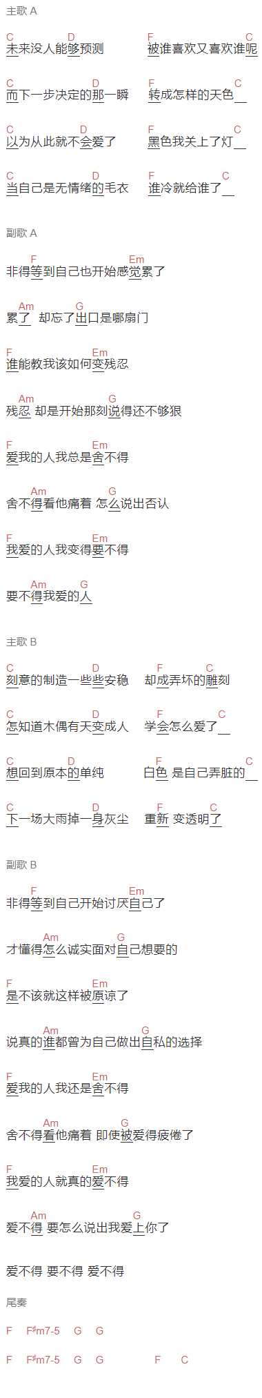 Hello NICO《接下来如何》吉他谱C调和弦谱(txt)1