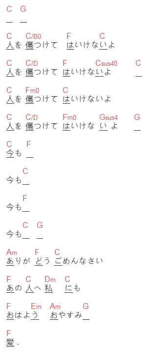 渋谷すばる《人》吉他谱C调和弦谱(txt)1