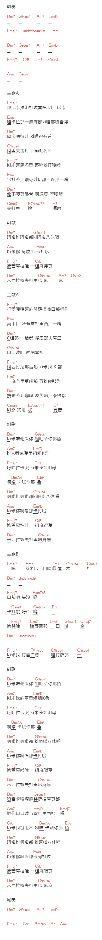 小田和正《东京爱情故事》吉他谱C调和弦谱(txt)1