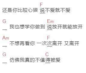 雪二《赢者》吉他谱C调和弦谱(txt)1