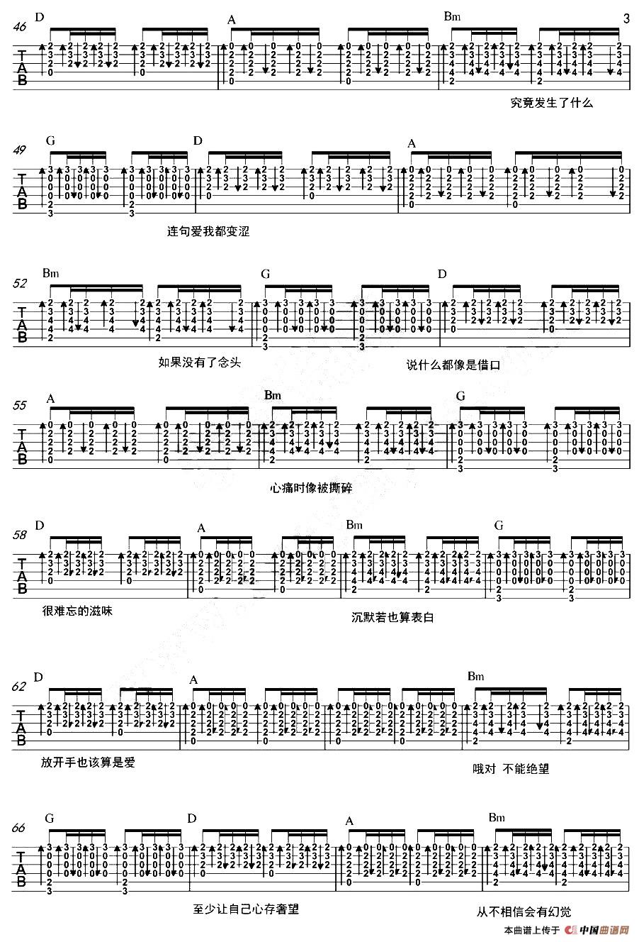 羽泉《救赎》吉他谱C调六线谱(图)1