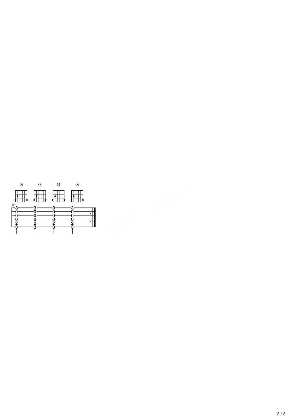 梁云龙《错过机会》吉他谱C调六线谱(图)1