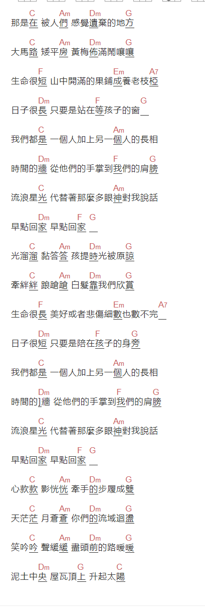 苏打绿《早点回家》吉他谱C调_1