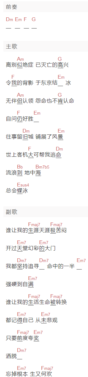 关淑怡《地尽头》吉他谱C调和弦谱(txt)1