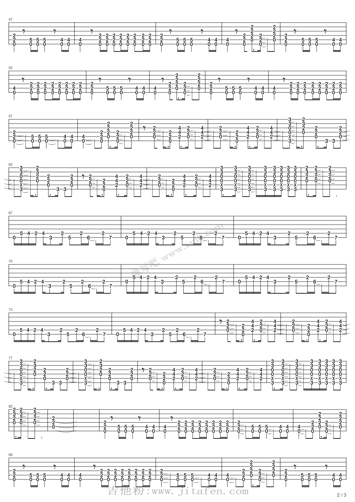 AC,DC《Back In Black》吉他谱C调六线谱(图)1
