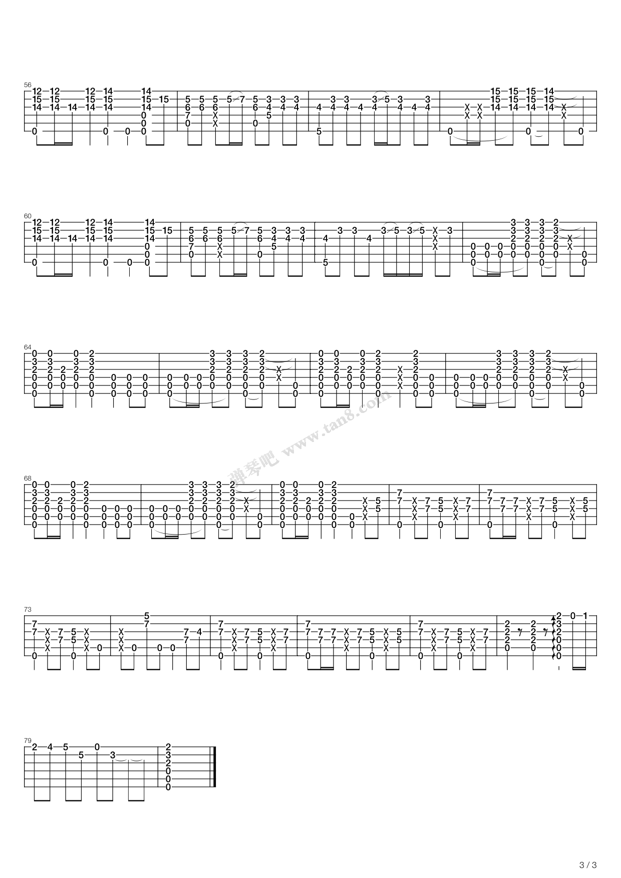 迈克尔·杰克逊《Black Or White》吉他谱C调六线谱(图)1