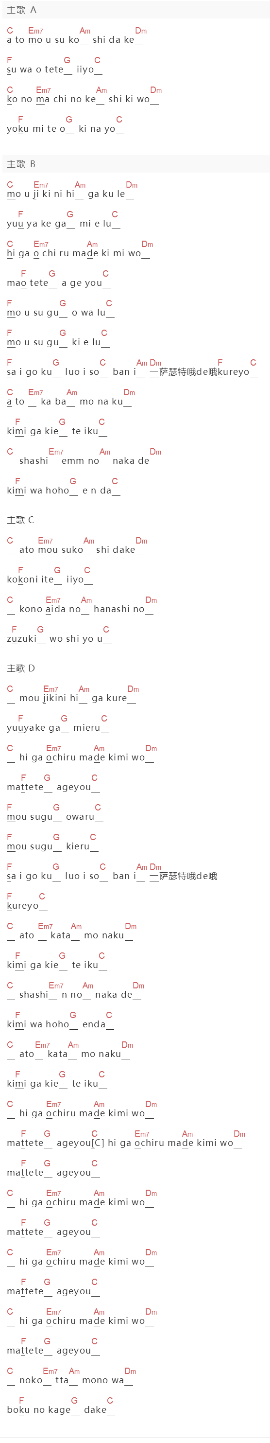 《Humbert Humbert》吉他谱C调和弦谱(txt)1