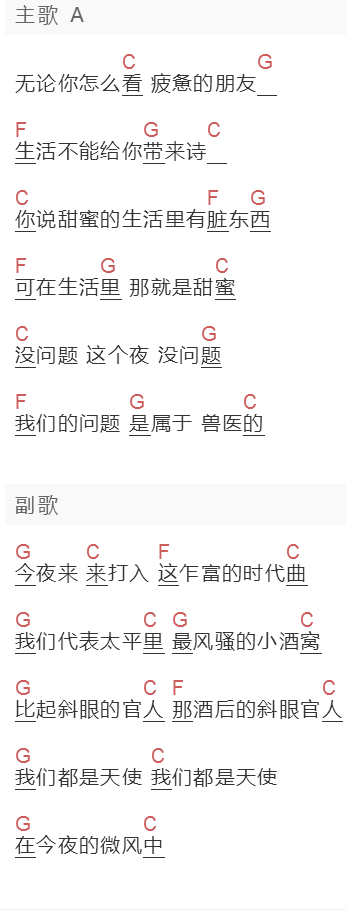 《今夜还吹着风》吉他谱C调和弦谱(txt)1
