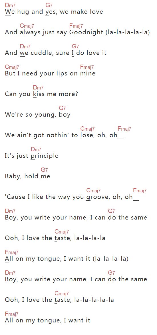 《Kiss Me More》吉他谱C调和弦谱(txt)1