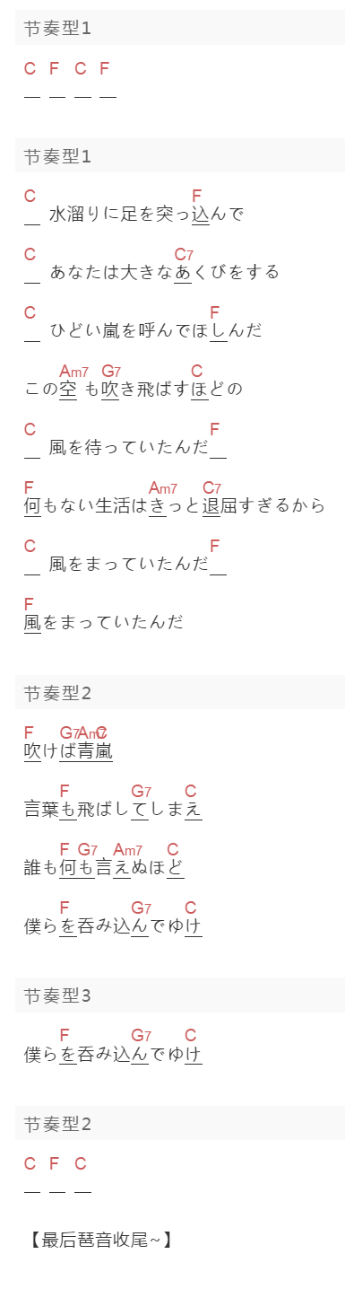 ヨルシカ《又三郎》吉他谱C调和弦谱(txt)1