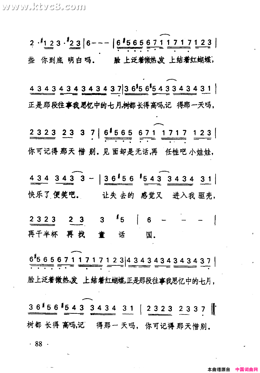 郑秀文《娃娃看天下》吉他谱A调简谱1