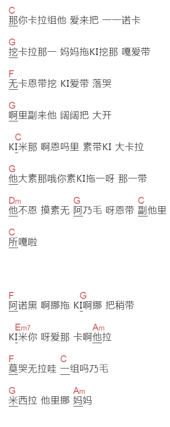 小田和正《突如其来的爱情》吉他谱C调和弦谱(txt)1