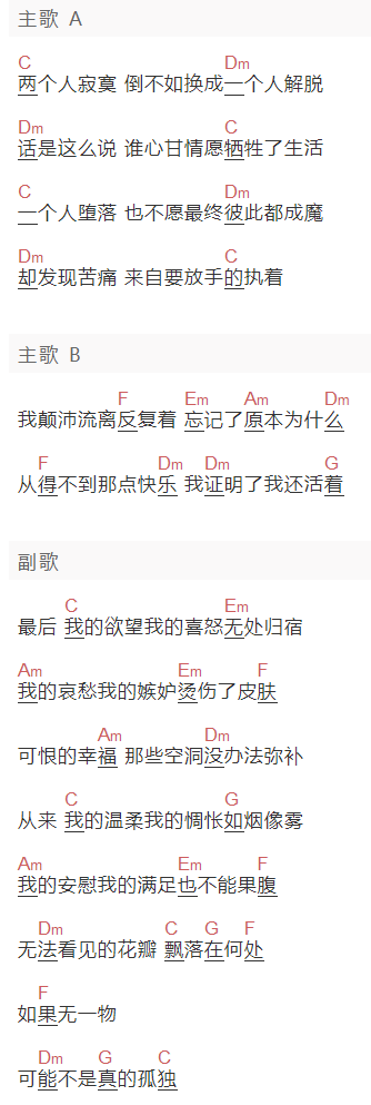 曾咏欣《心的构造-蜀山战纪》吉他谱C调和弦谱(txt)1