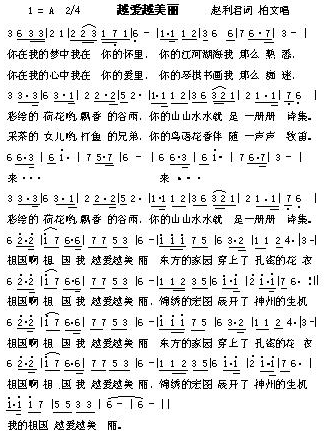 《越爱越美丽》吉他谱C调简谱1