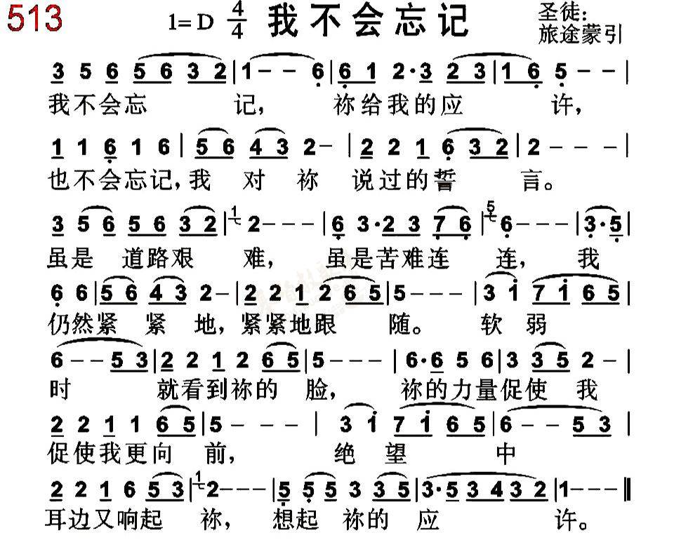 《我不会忘记》吉他谱C调六线谱(图)1